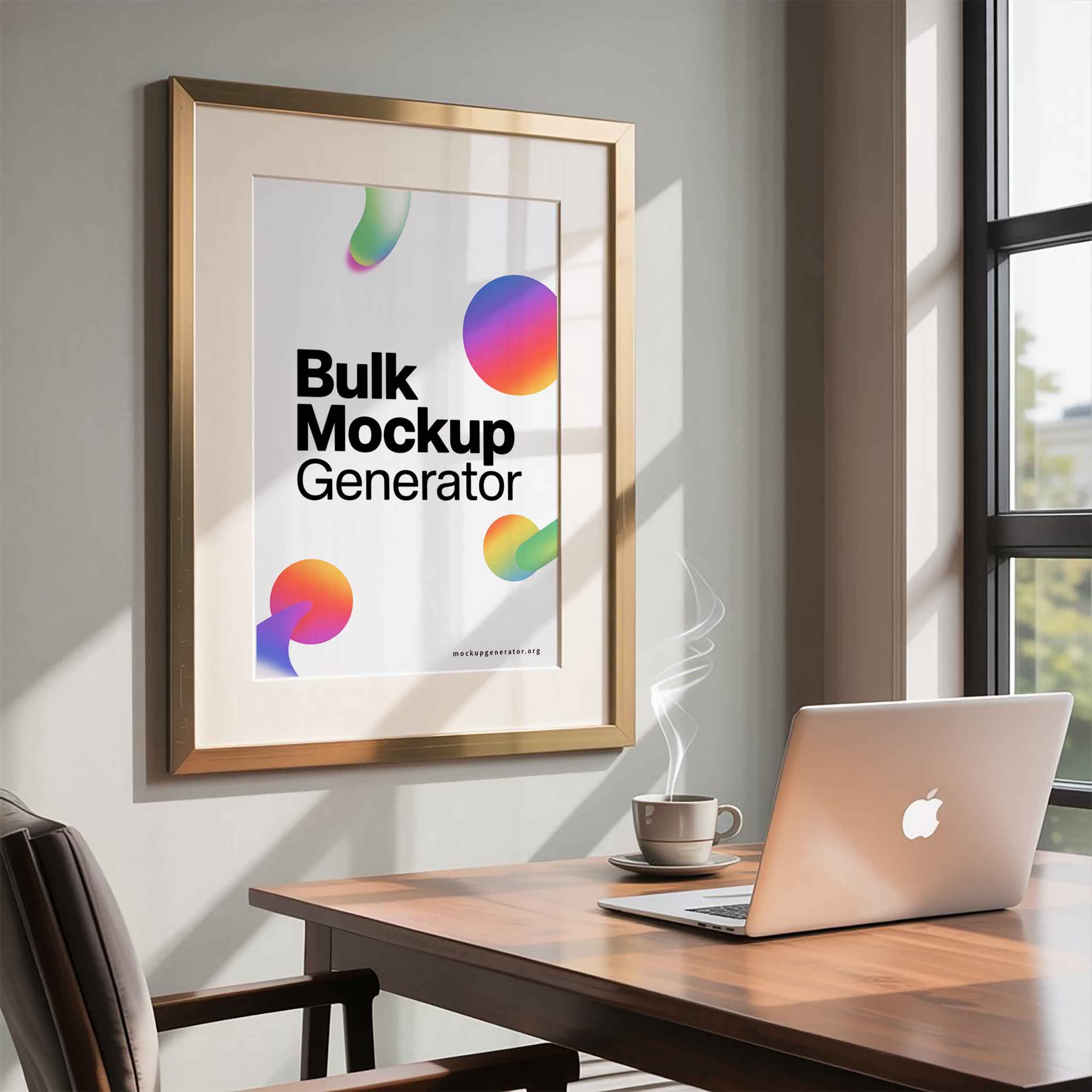 Classic framed poster in office