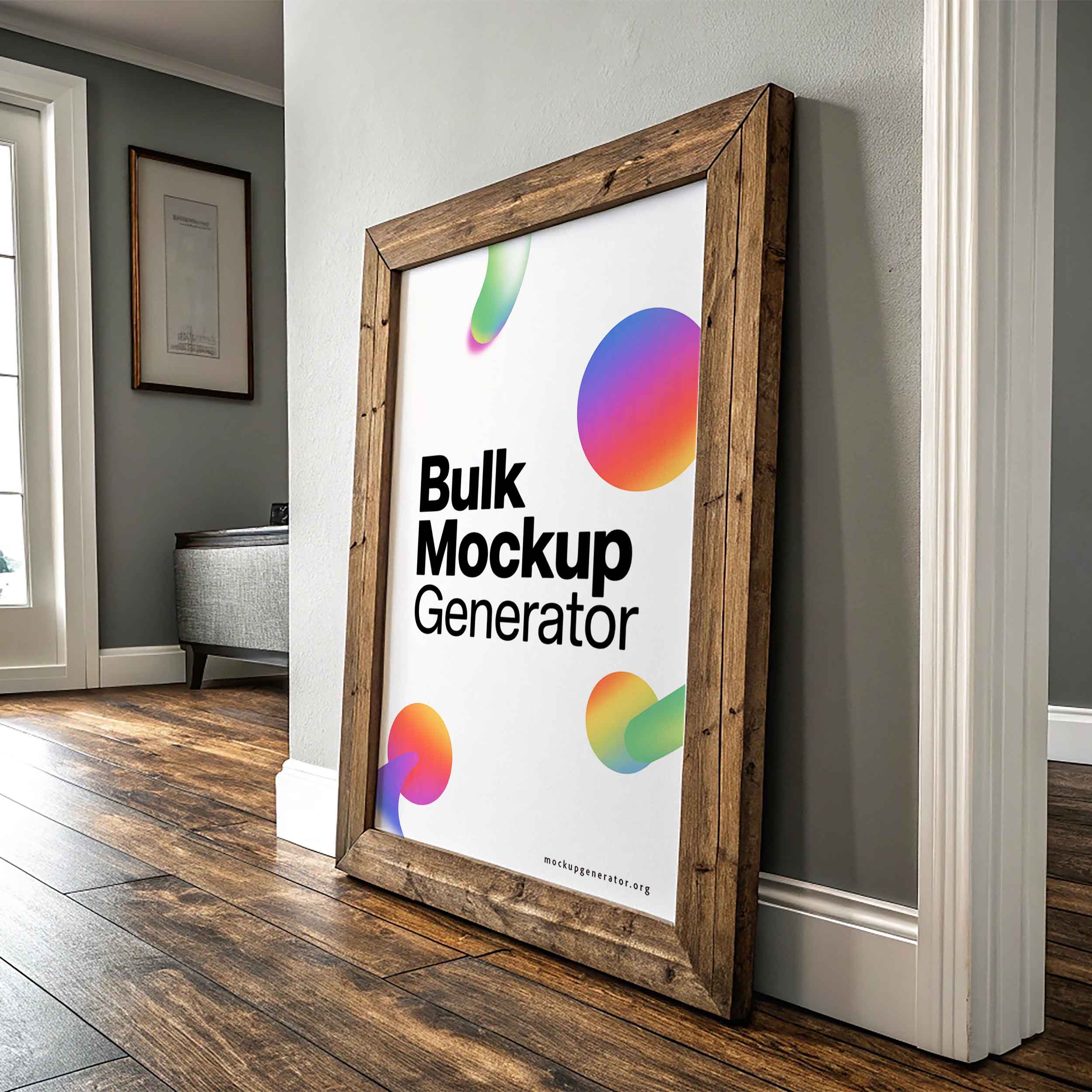 Large wooden frame poster