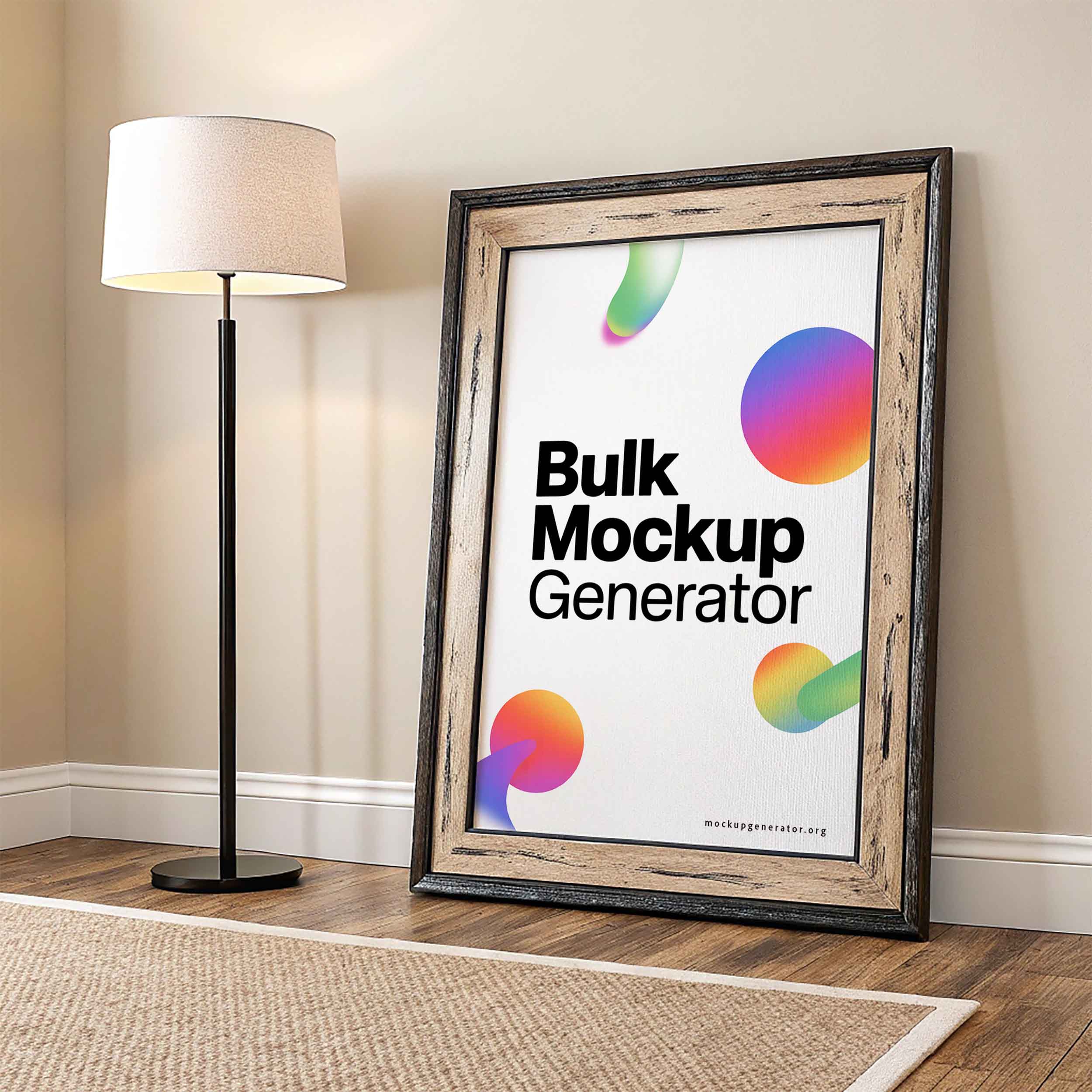 Large framed poster in living room