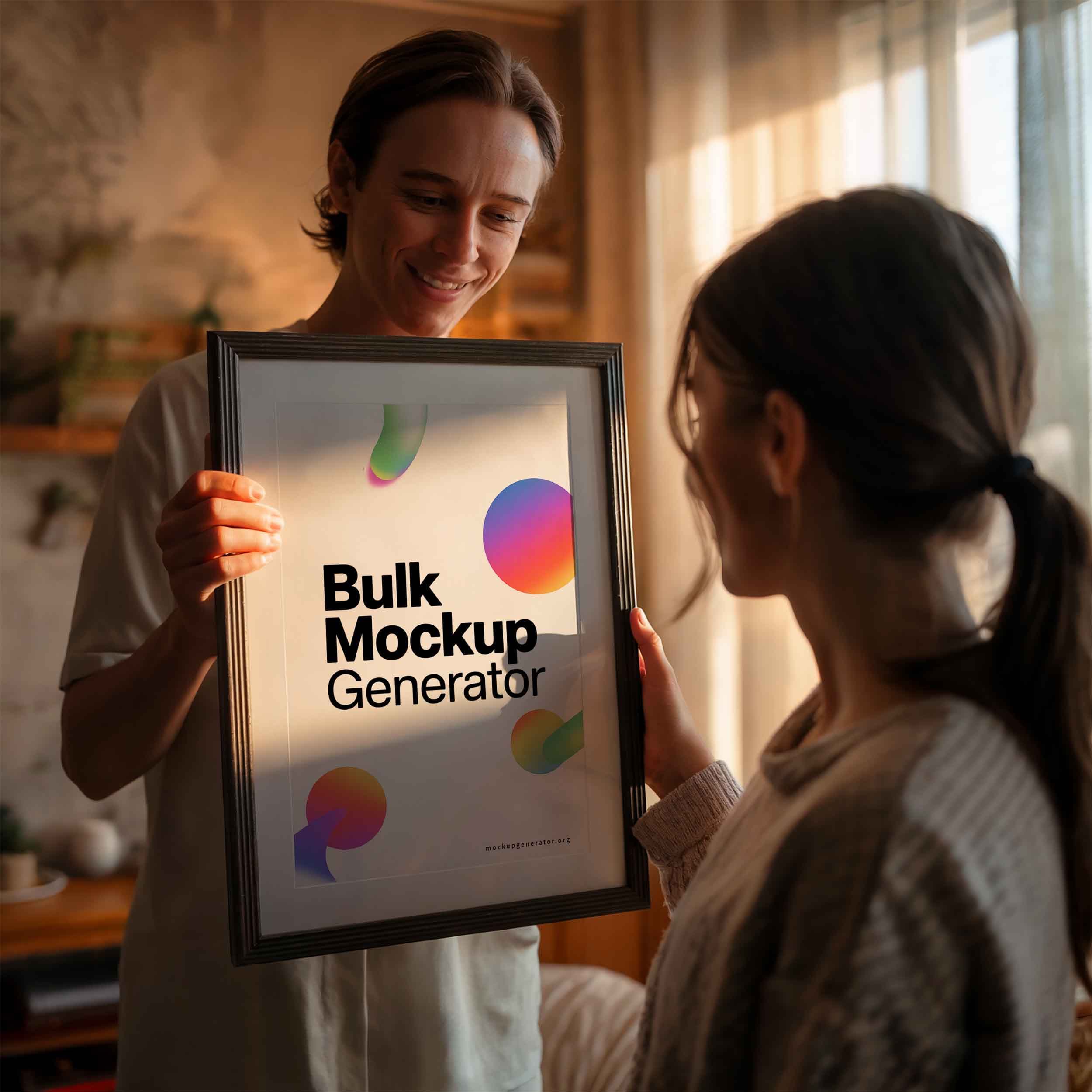 Classic framed poster in hands of a person