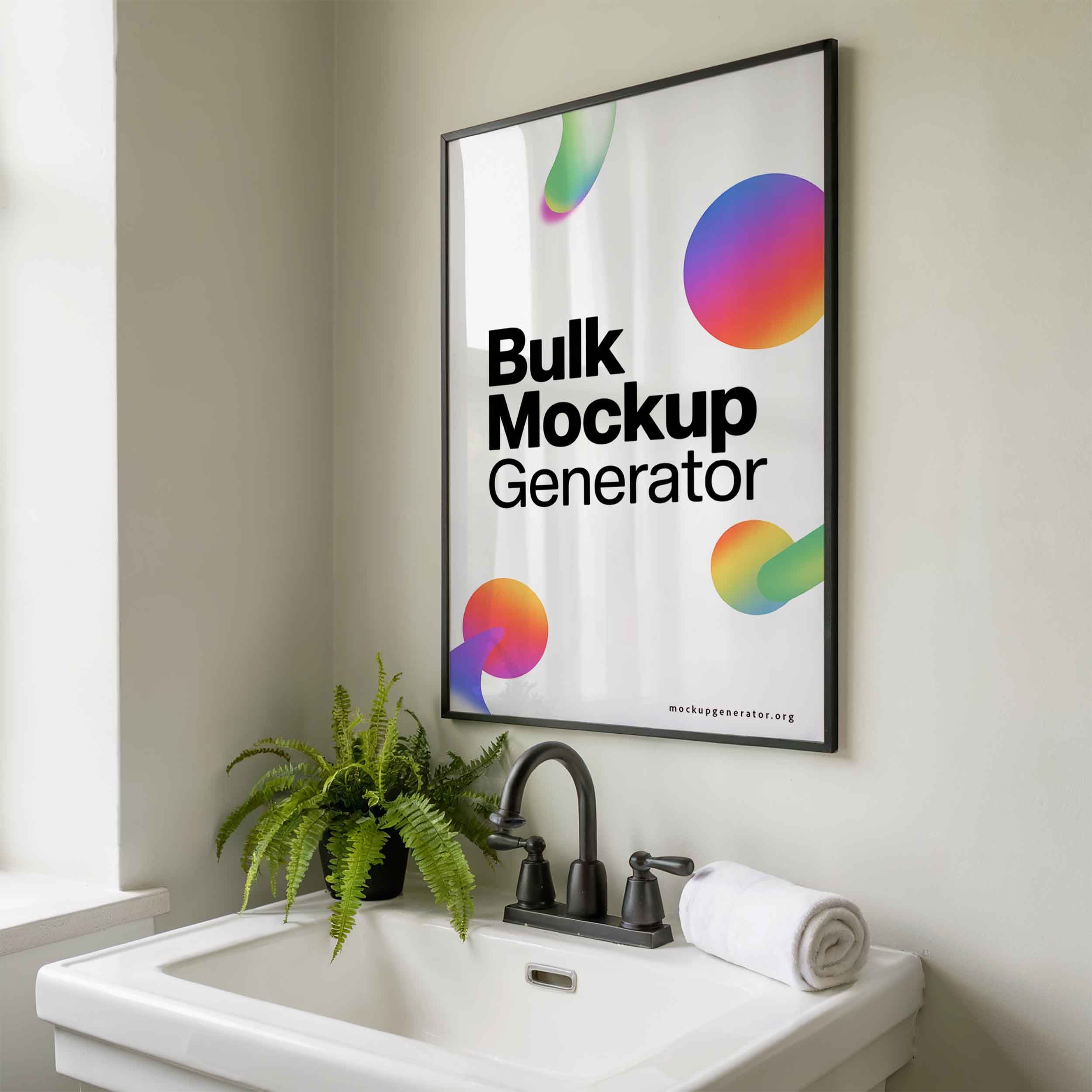 Classic poster in bathroom