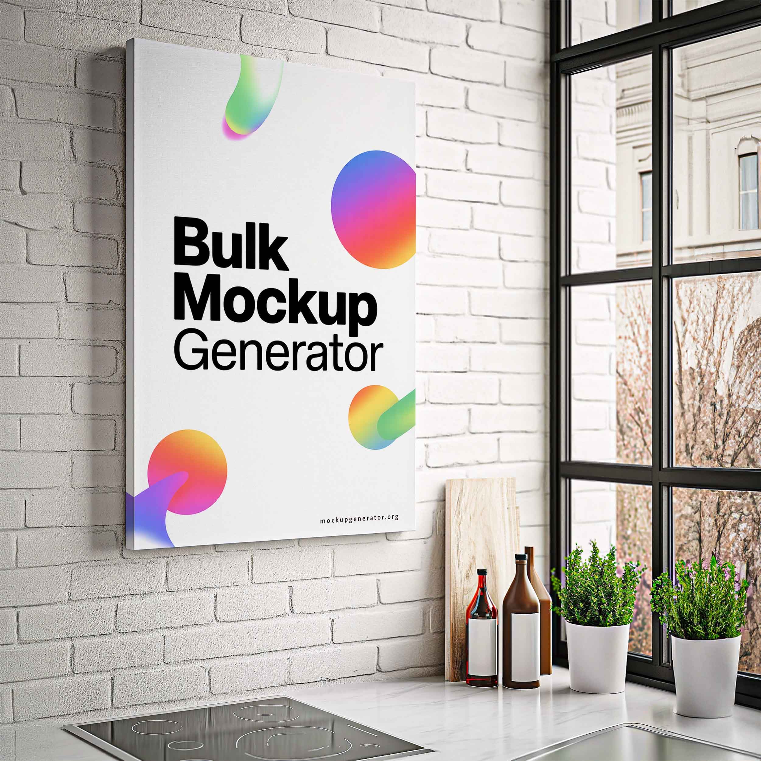 Canvas wall art in kitchen