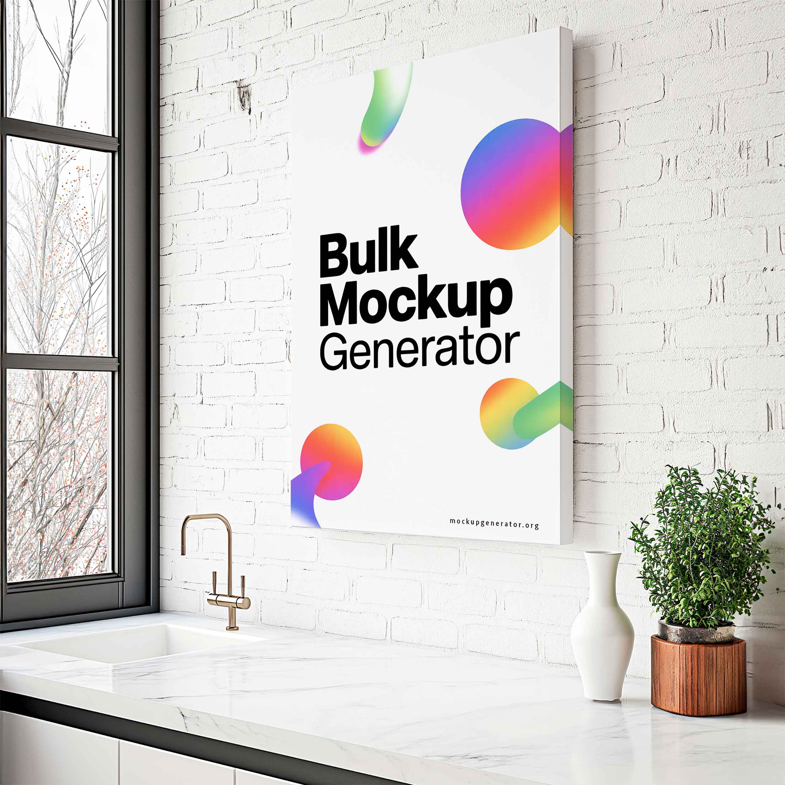 Canvas wall art in modern kitchen