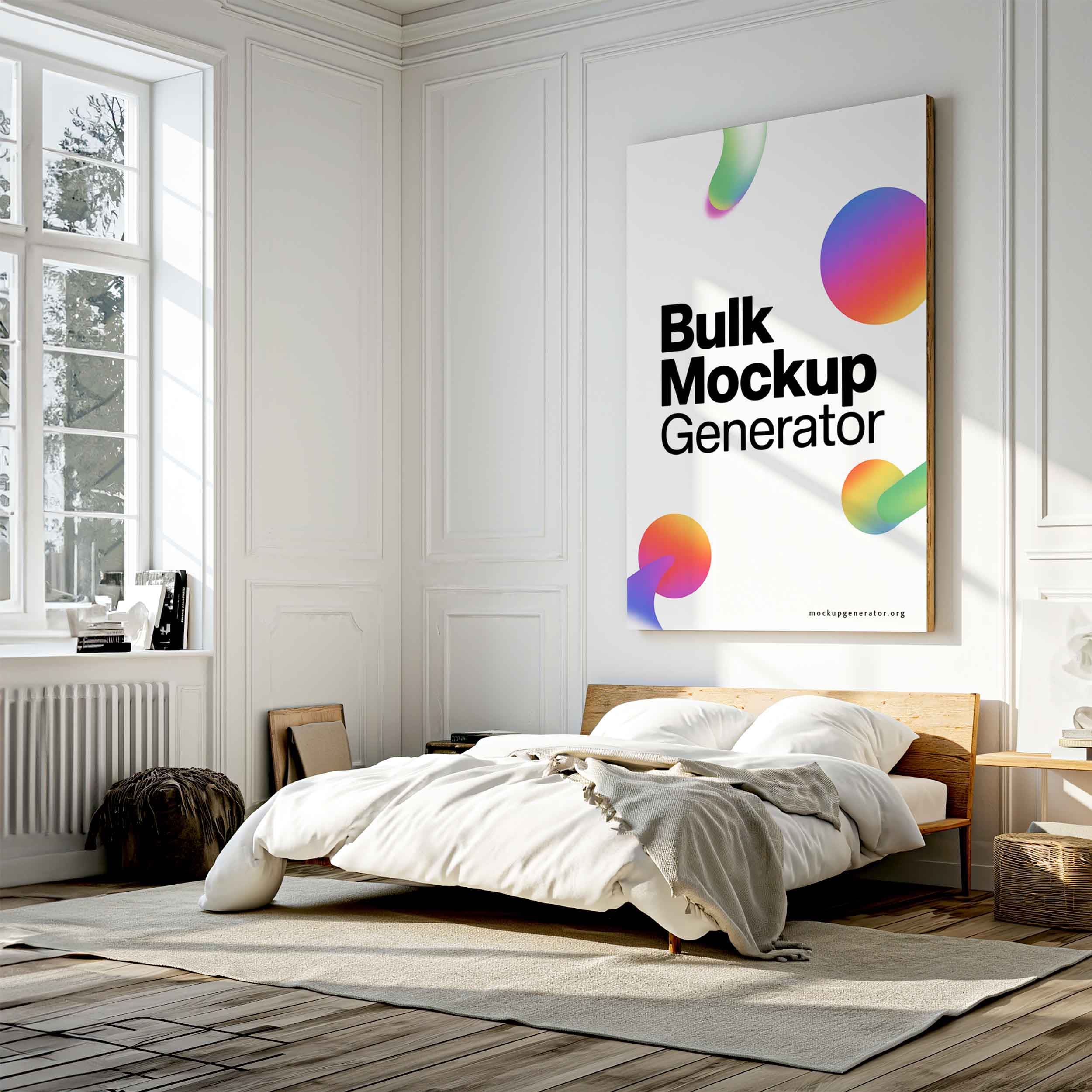 Large canvas in bedroom