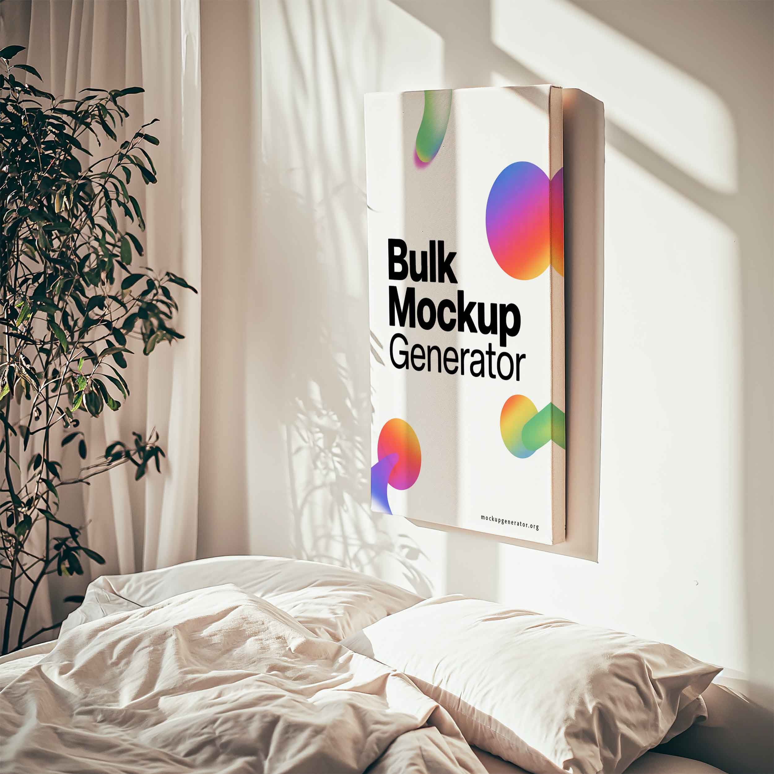 Canvas in bedroom with angle view