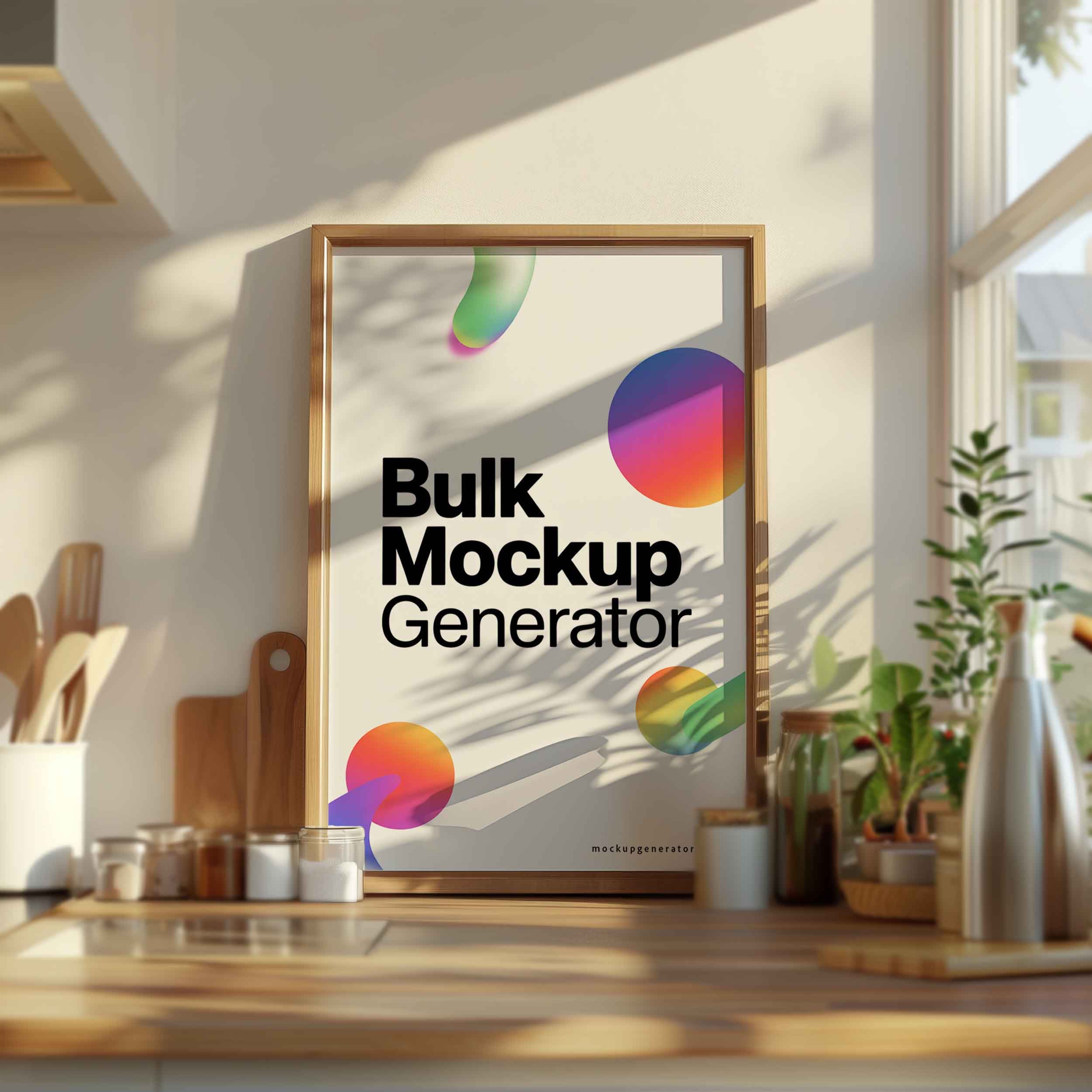 Classic poster frame in kitchen