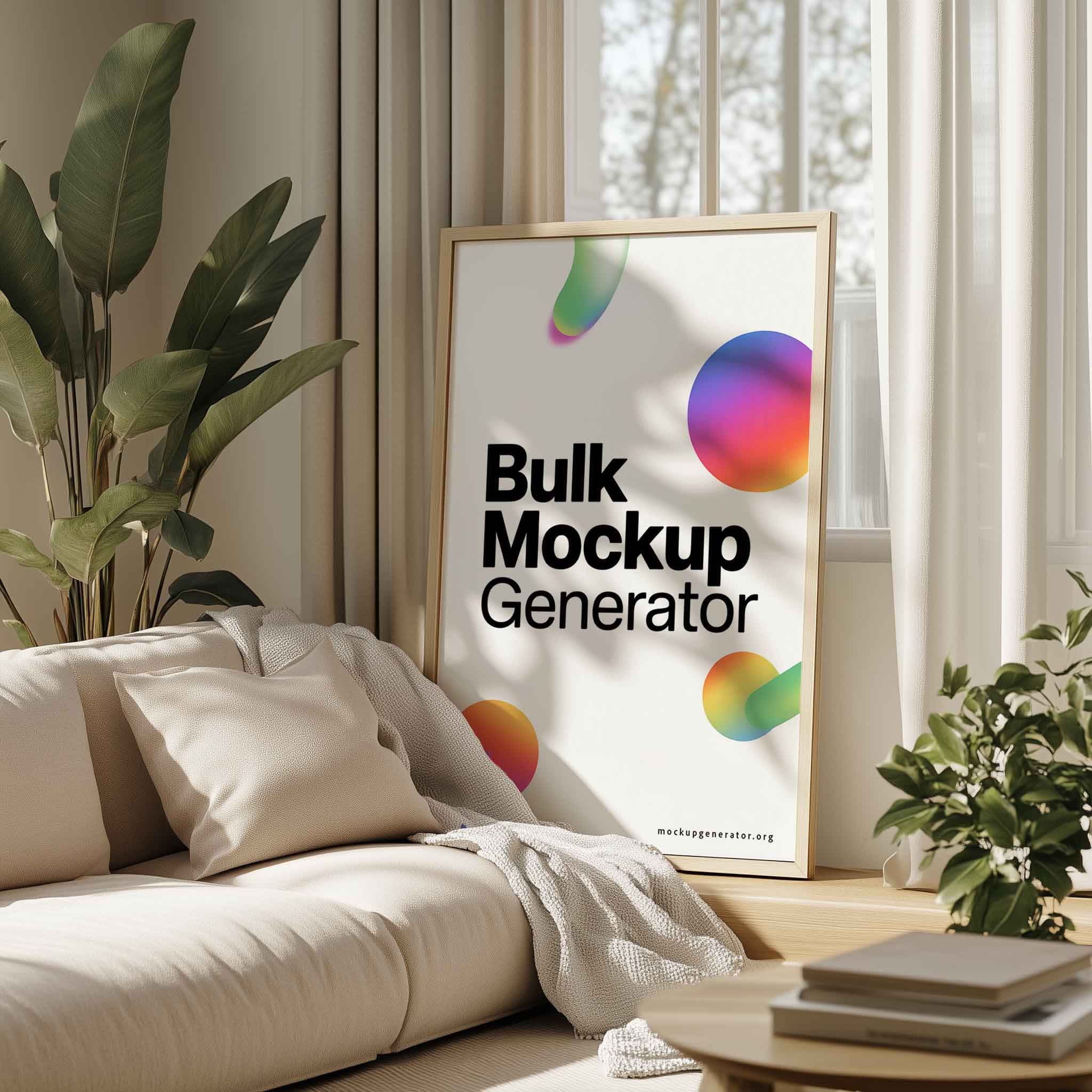 Large poster frame with greens