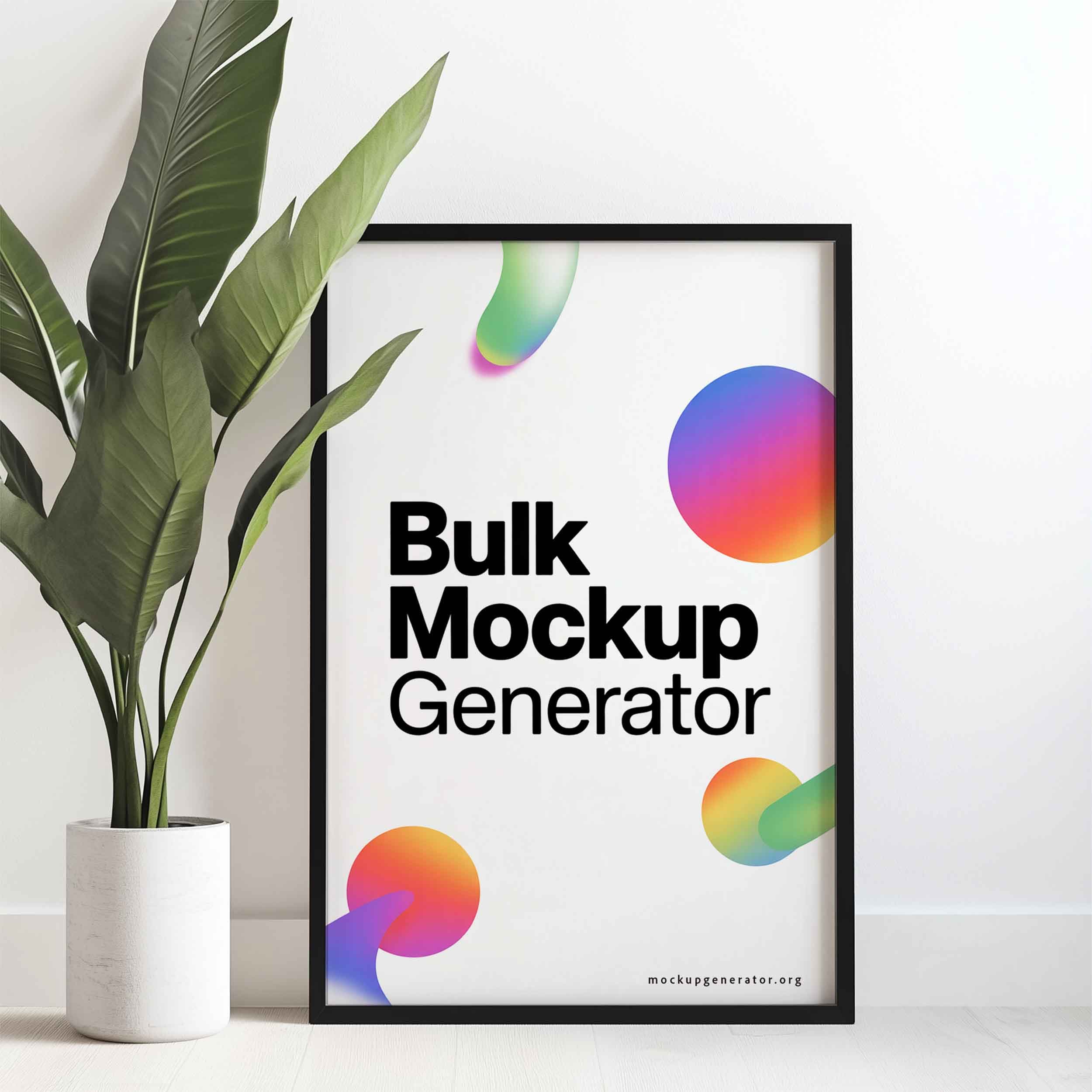 Classic black frame poster with greens