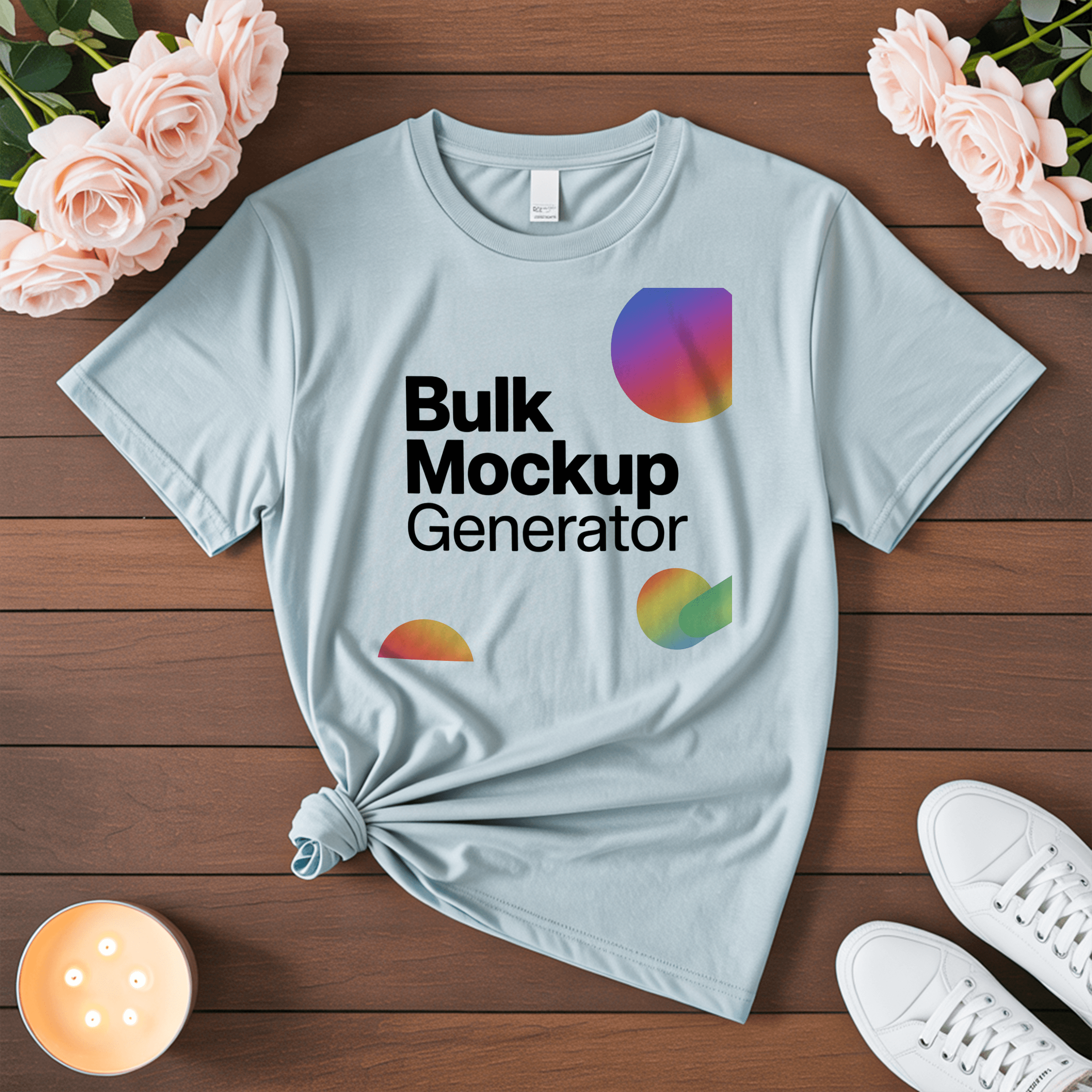 Blank white t-hist with decorations