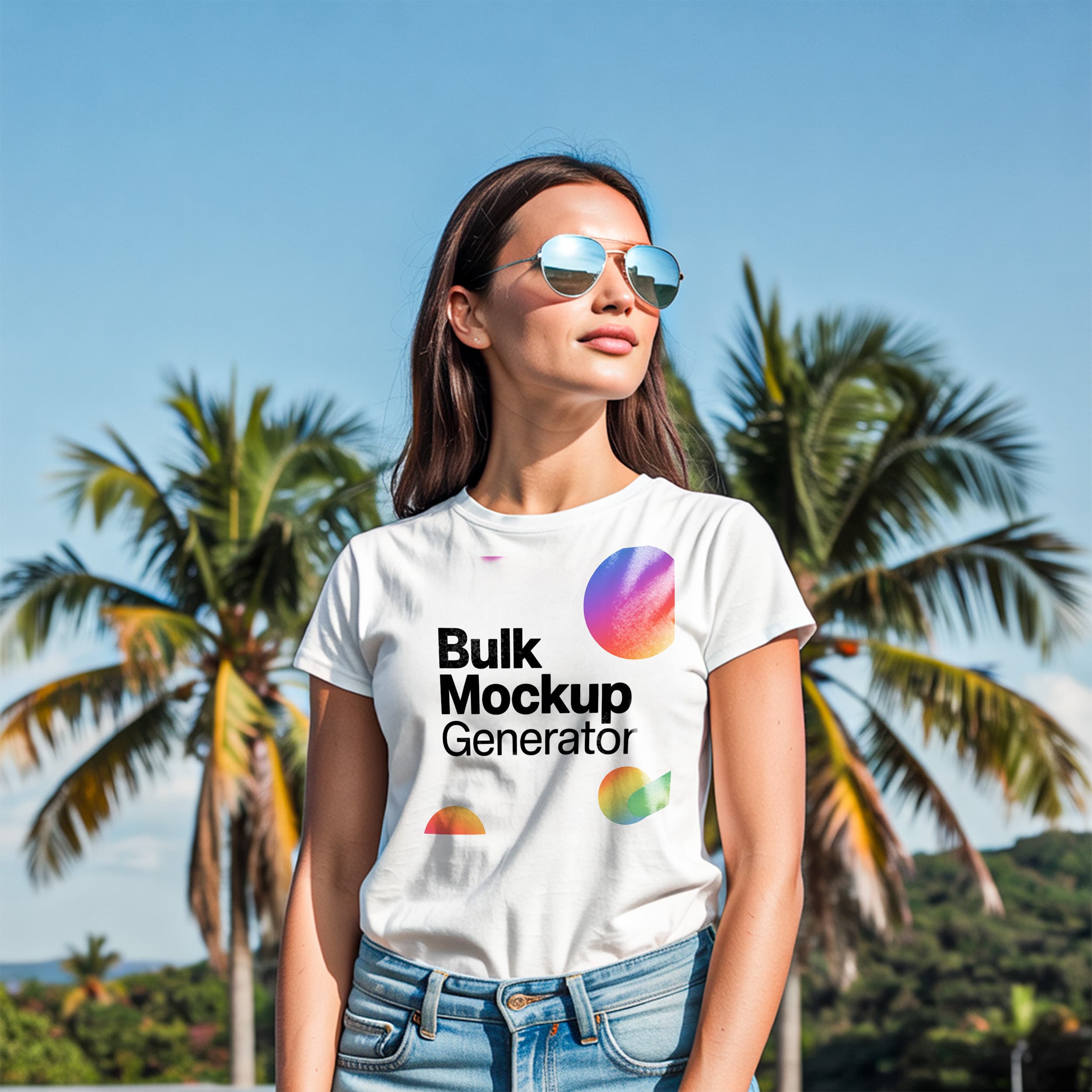 Outdoor T-Shirt with Palm Trees