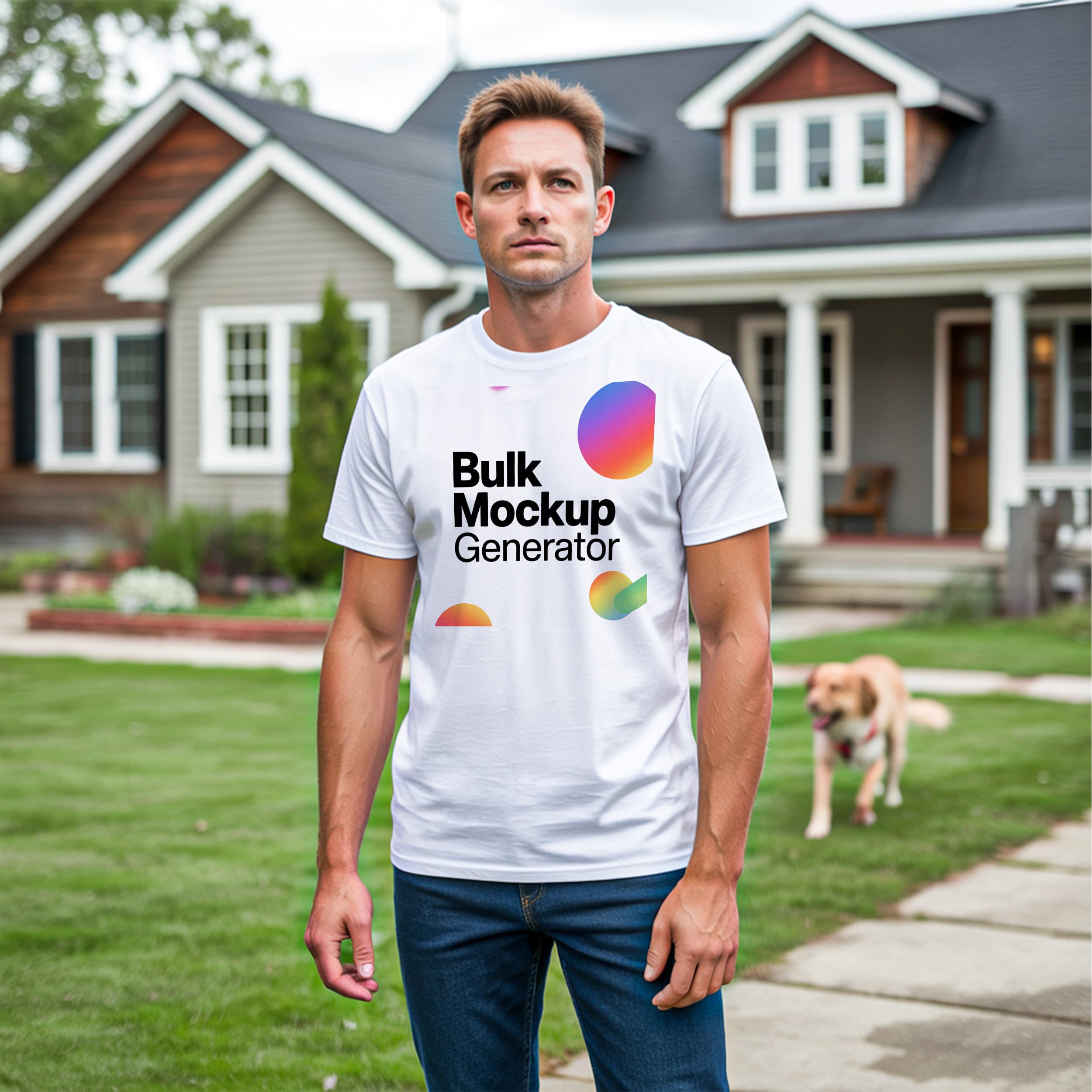 Man in White T-Shirt Outdoors