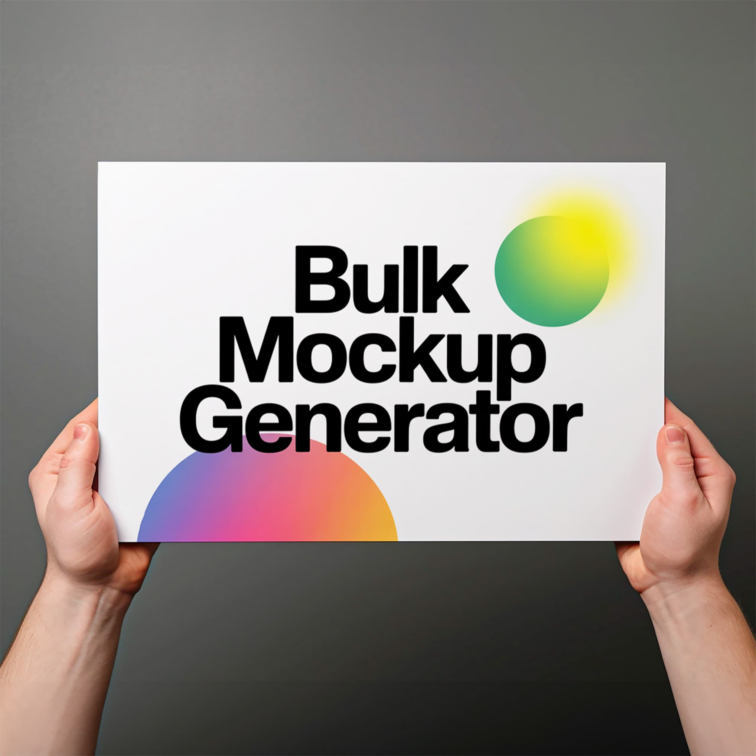 Horizontal canvas held in hands mockup