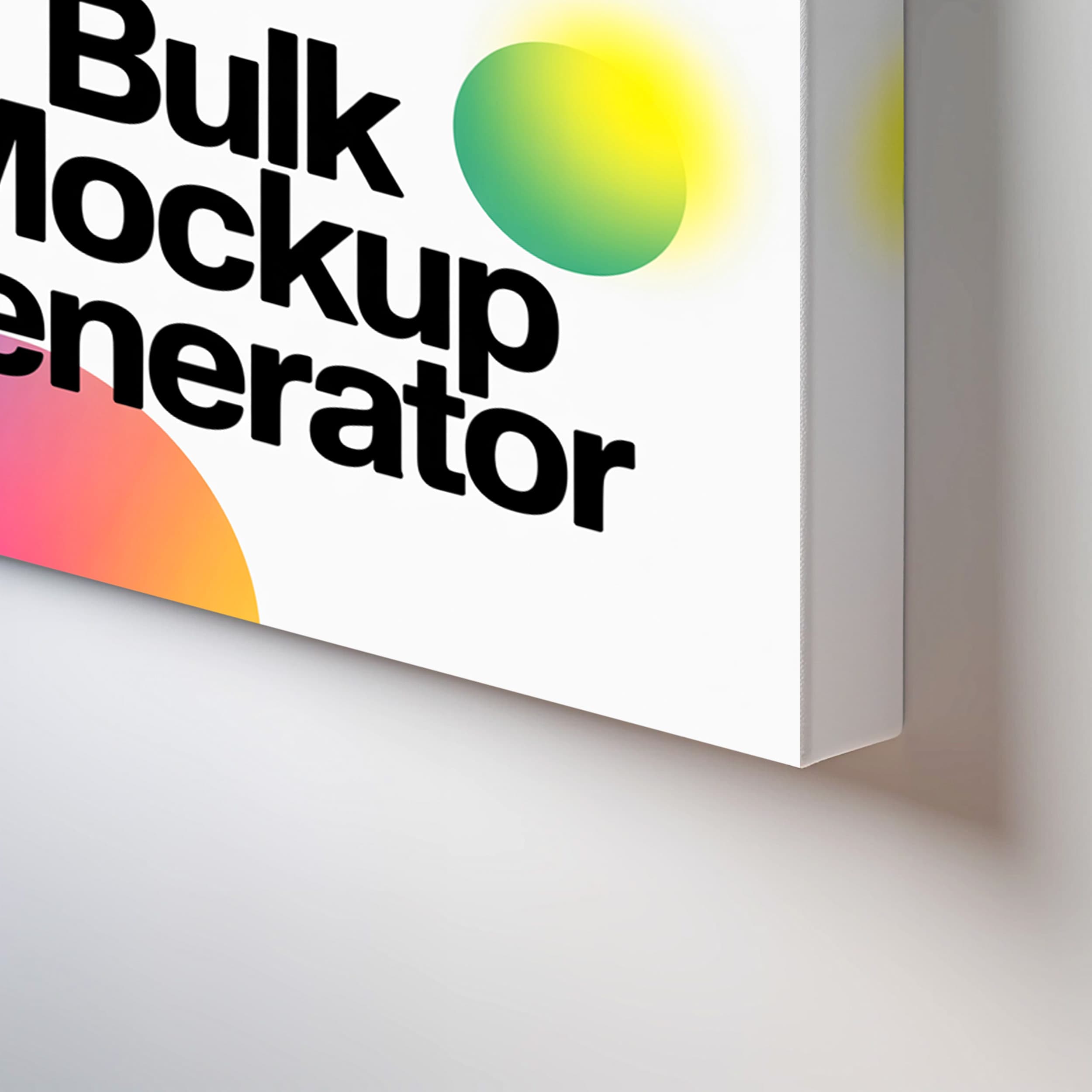 Canvas close-up edge wall-mounted mockup